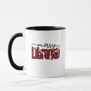 Taza Bibliotecario Alegre Navidad Amante de los Libros 