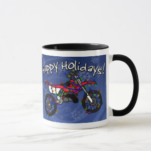 Taza Bici roja de la suciedad del navidad