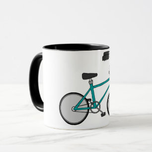 Taza Bicicleta Azul Simple Retro