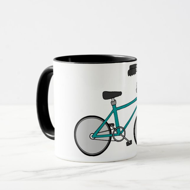 Taza Bicicleta Azul Simple Retro (Anverso izquierdo)
