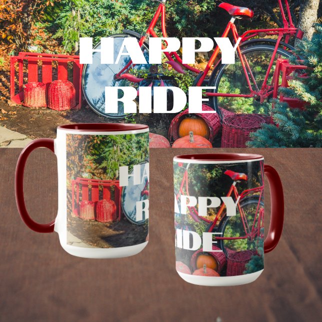 Taza Bicicleta roja con cestas y calabazas (Subido por el creador)