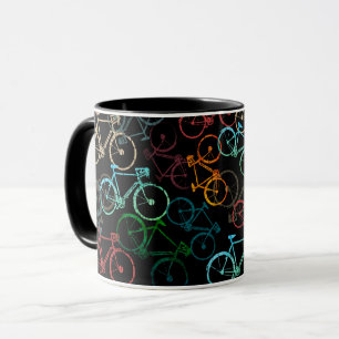 Taza Bicicletas de color diferentes en negro