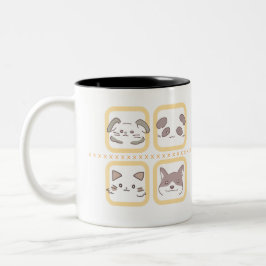 TAZA BICOLOR アニマルデザインマグカップ - うさぎ・猫・パンダ・犬のパステル調で和むひととき