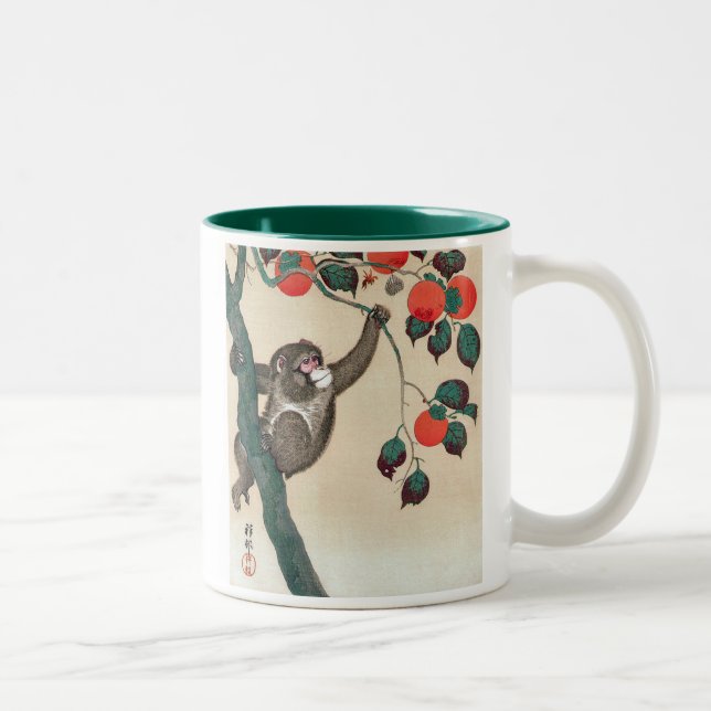 Taza Bicolor 猿、小原古邨 Koson (Derecha)
