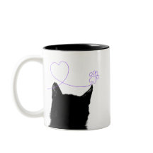 黒猫の前後マグカップ