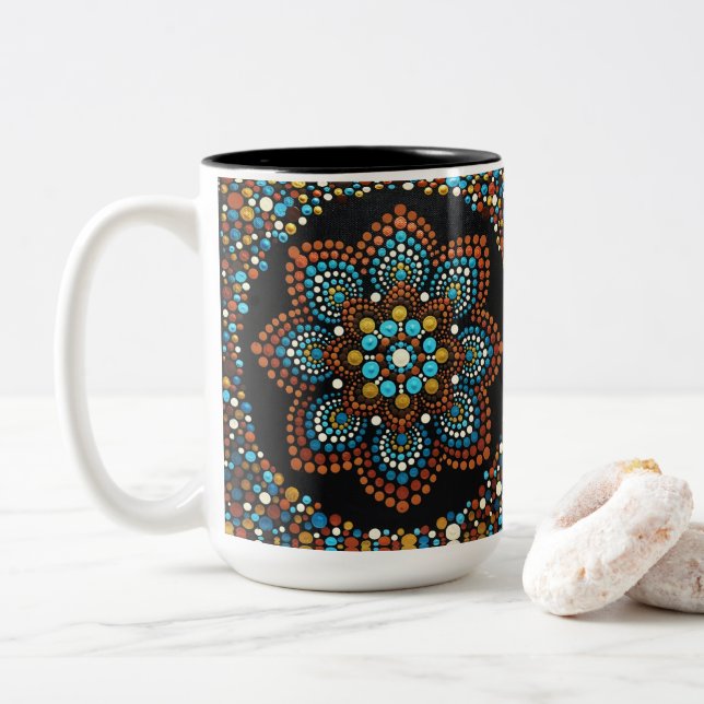 Taza Bicolor 0140 - Mandala Mug (Con donut)