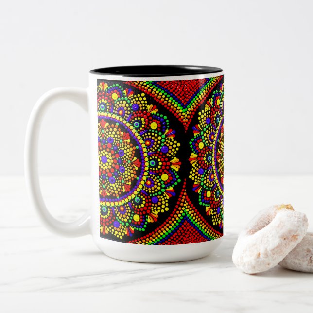Taza Bicolor 0145 - Mandala Mug (Con donut)