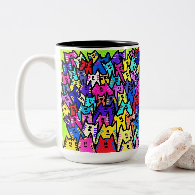 Taza Bicolor 0162 - CATS Mug (Con donut)