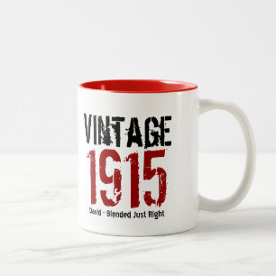 Taza Bicolor 100º período de cumpleaños 1915 o cualquier añ
