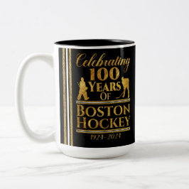 Taza Bicolor 100 Años De Hockey De Boston