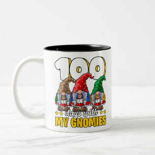 Taza Bicolor 100 días con mis gnomies feliz 100° día de clases