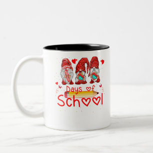 Taza Bicolor 100 Días De Aprendizaje Virtual Escolar Gnomes