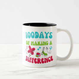 Taza Bicolor 100 Días De Hacer La Diferencia En La Difícil Escu