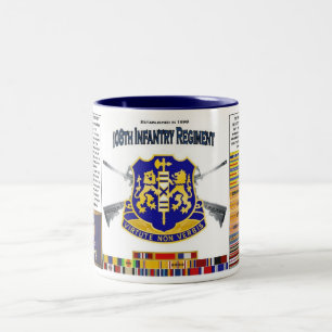 Taza Bicolor 108º café del Regimiento de Infantería