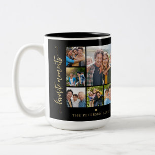 Taza Bicolor 10 collage de fotos nombre de familia personalizad
