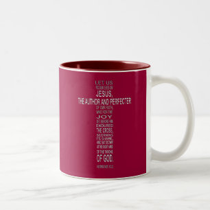 Taza Bicolor 12:2 de los hebreos - plata en carmesí