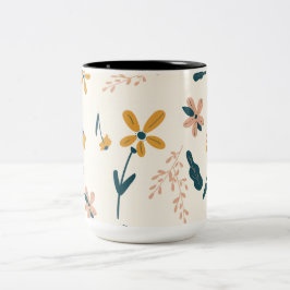 Taza Bicolor 15 oz Dos Tones de Mug Floral