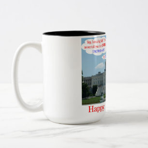 Taza Bicolor 15 oz dos tonos de taza. Feliz 4. rata/unclesam