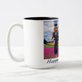 Taza Bicolor 15 oz dos tonos de taza. Feliz aniversario. panda/