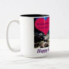 Taza Bicolor 15 oz dos tonos de taza. Feliz Día de San Valentín