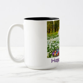 Taza Bicolor 15 oz dos tonos de taza. Feliz Pascua. klipspringe
