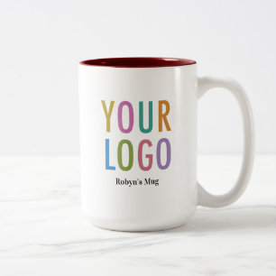 Taza Bicolor 15 oz Maroon Inner Mug Personalizado Logo Nombre c