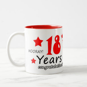 Taza Bicolor 18º aniversario, 18 años de aniversarios Bodas