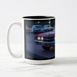 Taza Bicolor 1970 Muscle Car Rojo Arándano