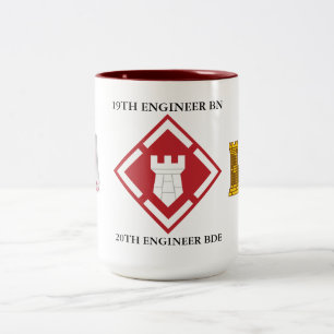 TAZA BICOLOR 19.ª BATTALIÓN DE INGENIEROS 20.ª BRIGADA DE IN