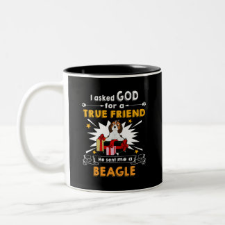 Taza Bicolor 19 Le Preguntó A Beagle Dios Verdadero Amigo
