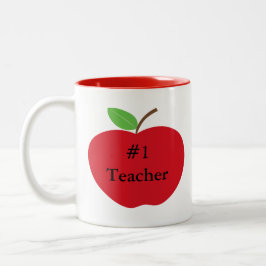 Taza Bicolor #1 Maestra Apple Mug