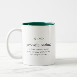 Taza Bicolor #1 PAPÁ Personalizado Procaffeinating