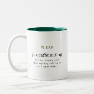 Taza Bicolor #1 PAPÁ Personalizado Procaffeinating