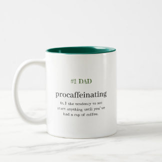 Taza Bicolor #1 PAPÁ Personalizado Procaffeinating