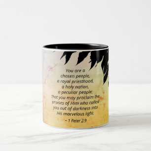 Taza Bicolor 1 Peter 2:9 Eres un pueblo elegido, Biblia