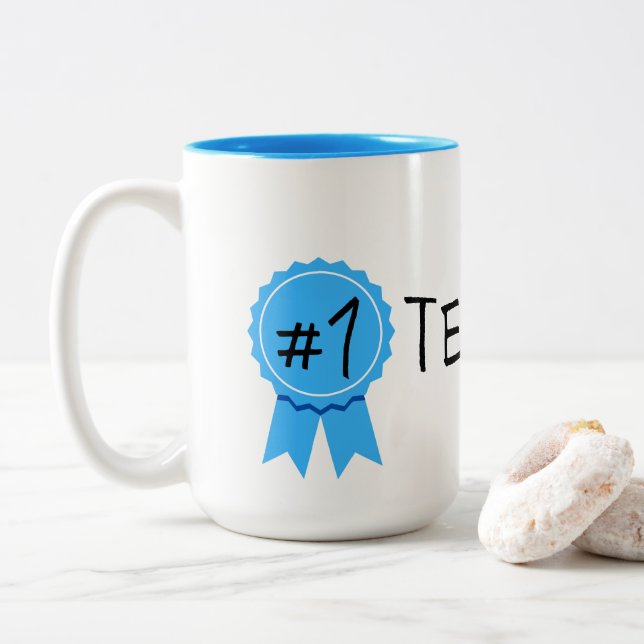 Taza Bicolor #1 Profesor (Con donut)