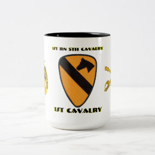 Taza Bicolor 1r CABALLERÍA de la 5ta CABALLERÍA del BATALLÓN