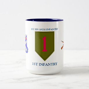 Taza Bicolor 1r INFANTERÍA de la décimo octava INFANTERÍA de
