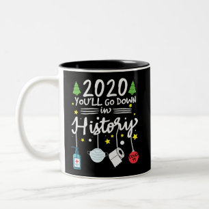 Taza Bicolor 2020 Abajo en la historia Papel higiénico y másc