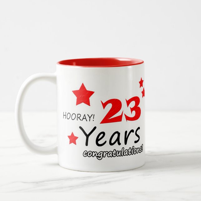 Taza Bicolor 23° aniversario, 23 años de aniversarios Bodas (Izquierda)
