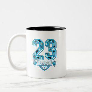 Taza Bicolor 23 bruh Camuflaje Gamma Azul Combinado , gamma azu