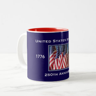 Taza Bicolor 250° Aniversario Patriótico de los Estados Unidos