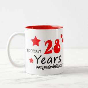 Taza Bicolor 28º aniversario, 28 años de aniversarios Bodas