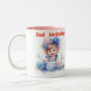 Taza Bicolor 2.º adorable Mug de cumpleaños