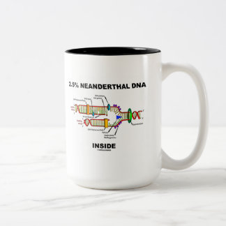 Taza Bicolor 2,5% ADN neandertal Adentro (replicación del ADN)