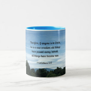Taza Bicolor 2 Cor 5:17 Por tanto, si alguien está en Cristo...
