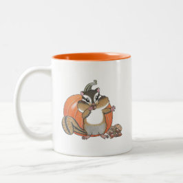 Taza Bicolor 2 diseños Cute Chipmunk Squirrel Halloween Mug