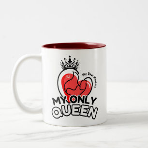 Taza Bicolor 2-Tone Mug 11oz : Mi única reina (marrón)