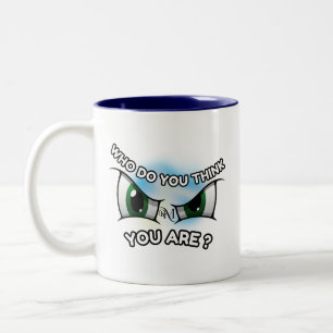 Taza Bicolor 2-Tone Mug 11oz : ¿Quién piensas (azul)