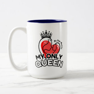 Taza Bicolor 2-Tone Mug 15oz : Mi única reina (azul)
